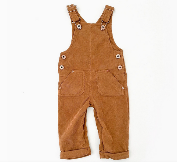 With Love For Kids-Hudson Cord Overalls - Tan