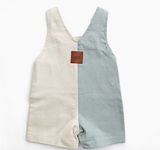 With Love For Kids- Everett Short Overalls - Split Blue