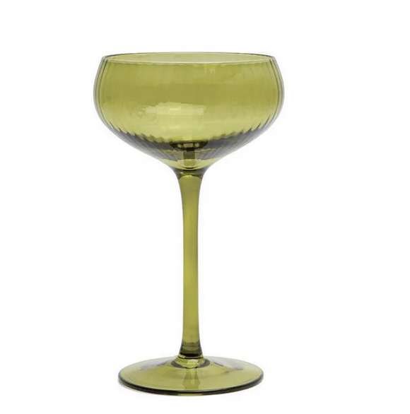 Here's How Lou Coupe Glass Set of 2 Olive
