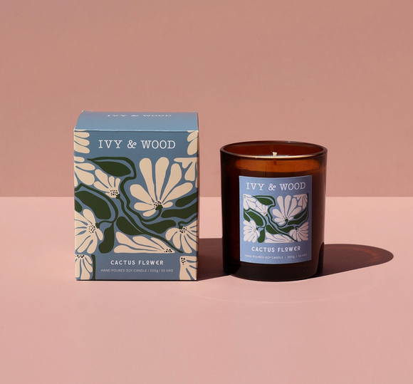Ivy & Wood Cactus Flower Scented Candle
