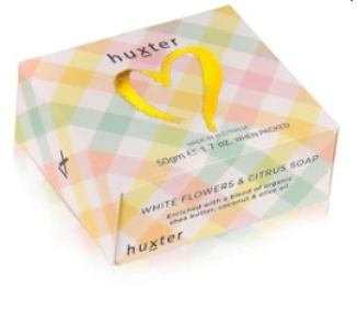 Huxter Mini Boxed Soap – Pastel Checks W/Flowers & Citrus 50gm