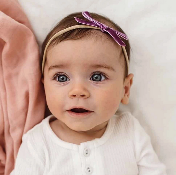 Snuggle Hunny Kids Grape Velvet Bow