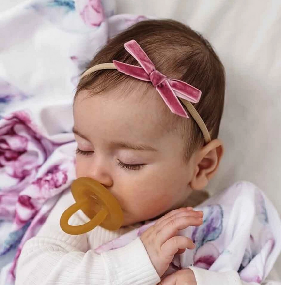 Snuggle Hunny Kids Mauve Velvet Bow