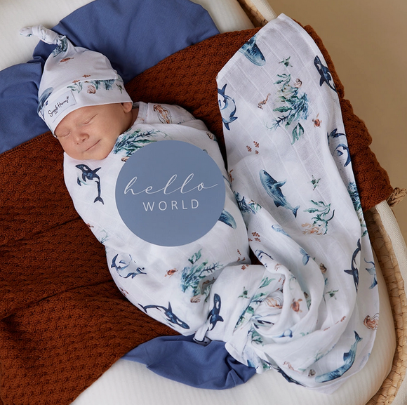 Snuggle Hunny Kids Ocean Organic Muslin Wrap