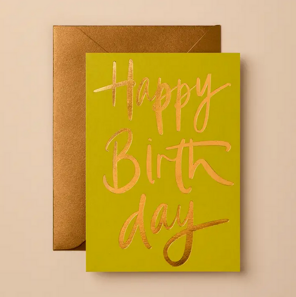 Happy Birthday Greeting Card - Yellow
