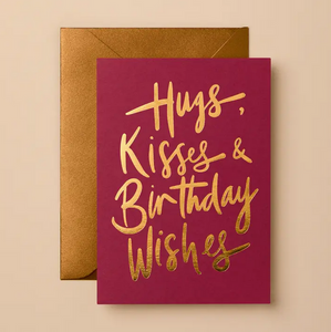 Hugs, Kisses & Birthday Wishes Greeting Card