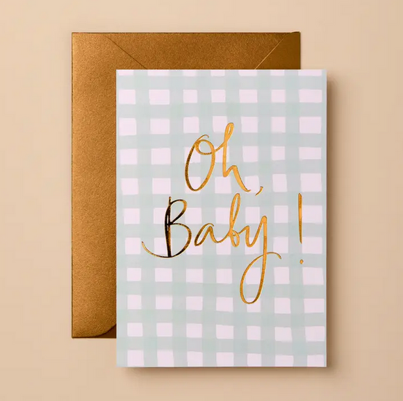 Oh Baby! (Gingham) Greeting Card