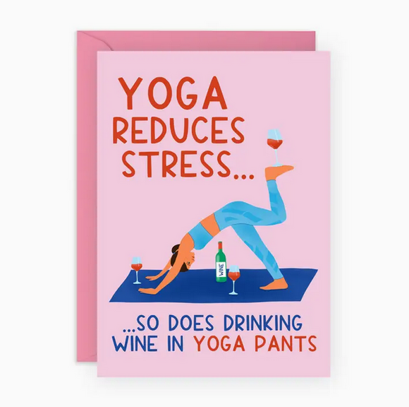 Yoga Reduces Stress Greeting Card
