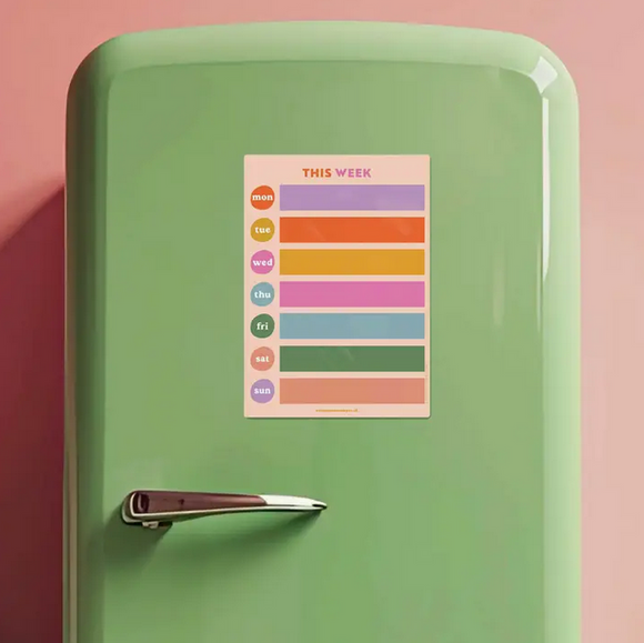 Good Tuesday A4 Magnetic Colour Block Weekly Planner | Fridge Magnet
