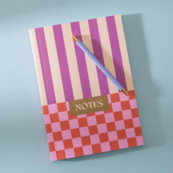 Good Tuesday A5 Lay Flat Notebook | Checks & Stripes | Lined