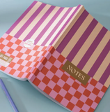 Good Tuesday A5 Lay Flat Notebook | Checks & Stripes | Lined