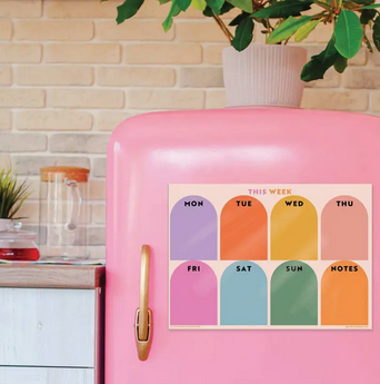 Good Tuesday Large A3 Magnetic Weekly Planner | Rainbow Arches | Fridge Magnet Planner