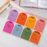 Good Tuesday Large A3 Magnetic Weekly Planner | Rainbow Arches | Fridge Magnet Planner