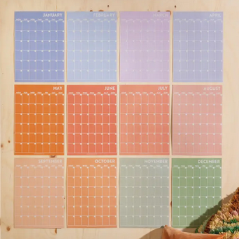Good Tuesday Monthly Undated A3 Wall Planner | 12 Pages | Peachy Hues