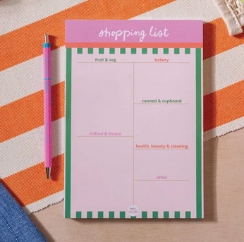 Good Tuesday Weekly Shopping List Pad A5 | Cabana Stripe