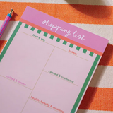 Good Tuesday Weekly Shopping List Pad A5 | Cabana Stripe