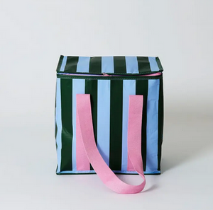 Project 10- Green Blue Stripe Medium Insulated Tote