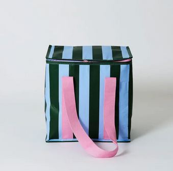 Project 10- Green Blue Stripe Medium Insulated Tote