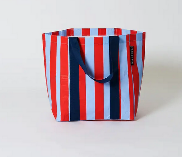 Project 10- Red Blue Stripe Shopper Tote