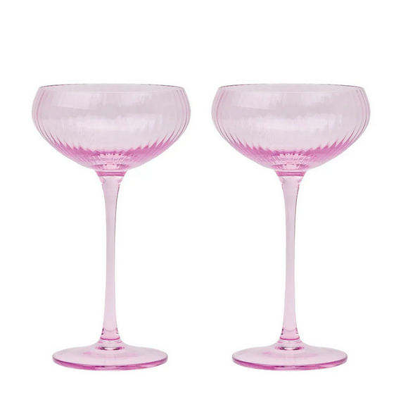 Here's How The Lou Coupe Glass - Lilac (Set of 2)