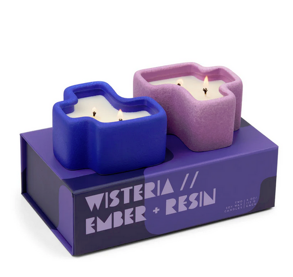 Paddywax Boxed Set Of 2 Jigsaw- Wisteria & Ember+Resin