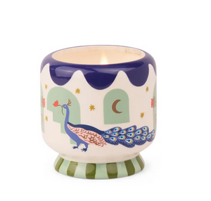 Paddywax Adopo Ceramic Candle - Peacock Misted Lime