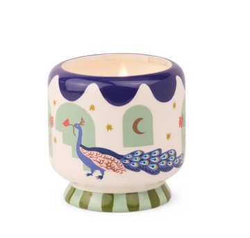 Paddywax Adopo Ceramic Candle - Peacock Misted Lime