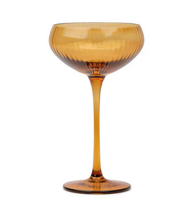 Here's How Lou Coupe Glass Set of 2 Amber