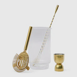 Here's How The Renley Bar Tool Set - Jigger, Strainer, Spoon, and Beaker