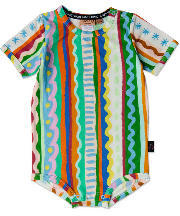 KIP & CO Beach Patterns Organic Short Sleeve Romper