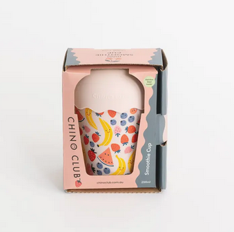 Chino Club Fruits Pink Mini Smoothie Cup & Straw 200ml