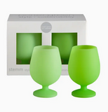 Porter Green Lime | Stemm | Silicone Unbreakable Wine Glasses