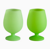 Porter Green Lime | Stemm | Silicone Unbreakable Wine Glasses