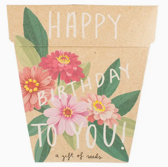 Sow 'n Sow Happy Birthday Zinnia Gift of Seeds