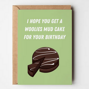 Greeting Card- Woolies Mudcake