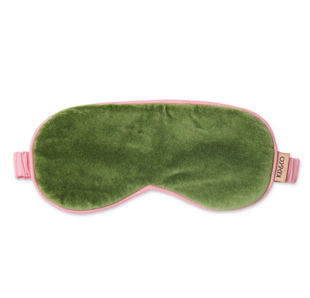 KIP & CO Moss Velvet Eye Mask – Poppy & Cotton