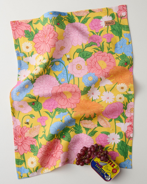 KIP & CO Follow The Sun Yellow Tea Towel