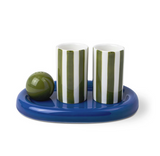 Here's How- The Lily Mae Ceramic Tequila Shot Glass Set- Cobalt + Olive