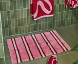 Mosey Me Raspberry Stripe Bath Mat