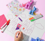 Journey of Something- Wipeable Silicone Colouring Mat - Unicorn Castle