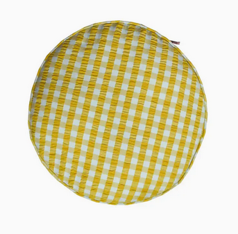 Mosey Me Citrus Seersucker Round Cushion