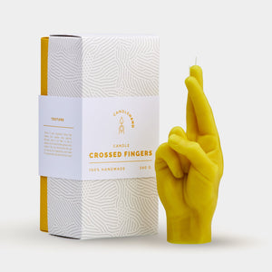 Crossed Fingers Candle Hand - Yellow