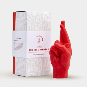 Crossed Fingers Candle Hand - Red
