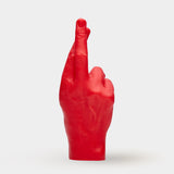 Crossed Fingers Candle Hand - Red