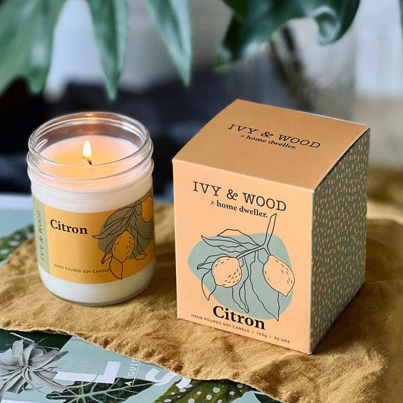 Ivy & Wood Homebody: Citron Scented Candle