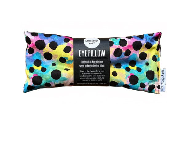 Wheatbags Love Eye Pillow Cheetah Rainbow Lavender.