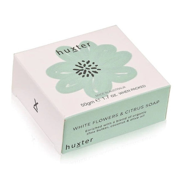 Huxter Mini Boxed Guest Soap - Pale Green Flower - W/Flowers & Citrus 50gm