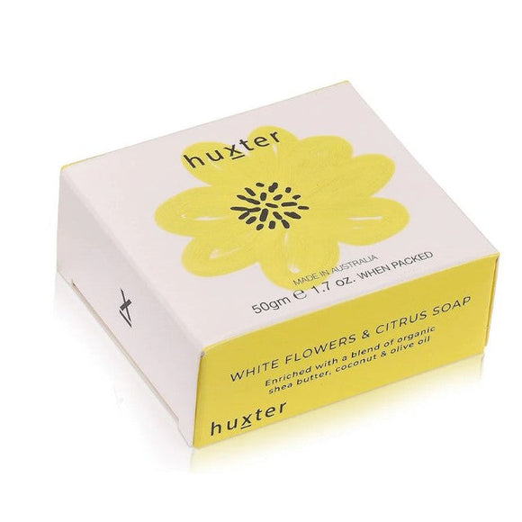 Huxter Mini Boxed Guest Soap - Pale Yellow Flower - W/Flowers & Citrus 50gm