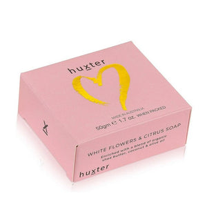 Huxter Mini Boxed Guest Soap - Pastel Pink - Foil Heart - W/Flowers & Citrus 50gm