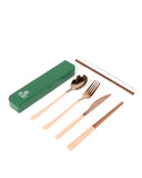 Cutlery Kit - Rose Gold with Blush Handle- Somewhere Co